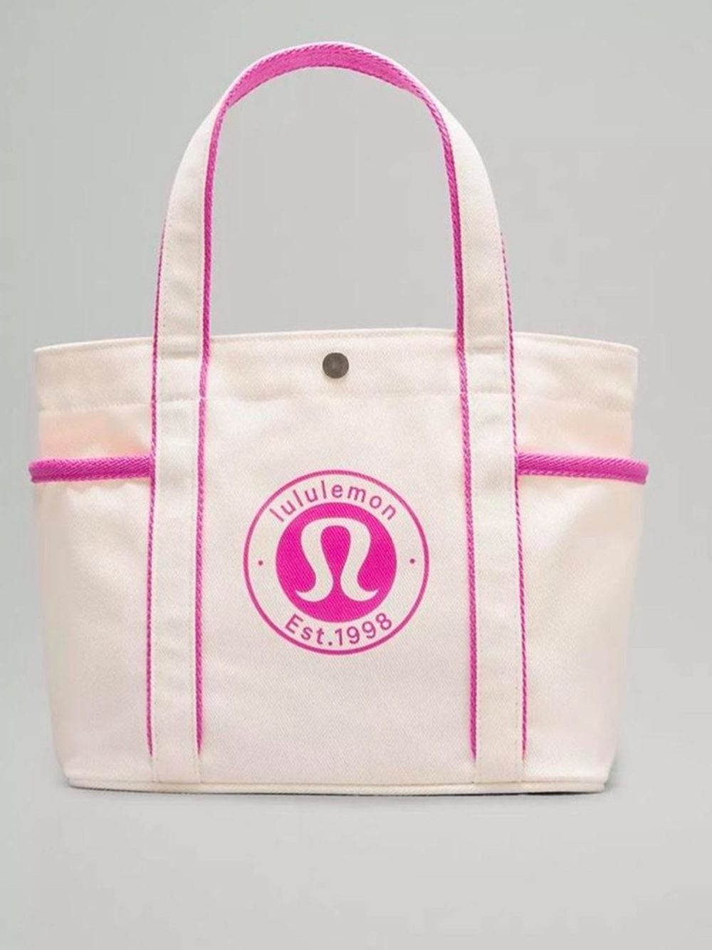 lululemon athletica Cream Canvas Tote with Pink Trim